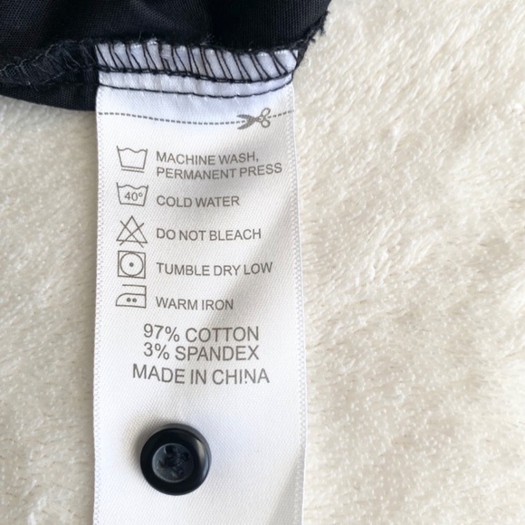 Isabel.C Cotton Stretch Slim-Fit Button-Down shirts M Long Sleeve Black/Red - Picture 8 of 8